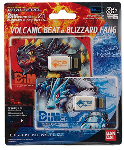 Bandai Namco 87801 VM Pack (Volvcanic Digimon Electronic Pet, Dim Card Park-Volcanic Beat & Blizzard Fang