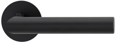 Griffwerk Türdrücker/Türbeschlag - LUCIA PIATTA - Graphitschwarz - Smart2Lock DIN RECHTS