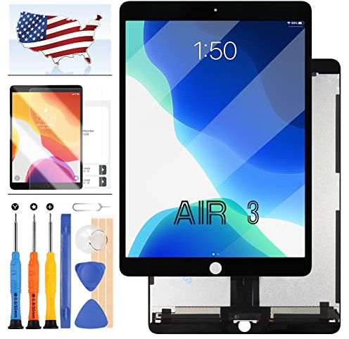Schermo LCD per iPad Air 3 Schermo di ricambio per iPad Air 3rd Gen 2019 Display LCD Touch Glass Digitizer Assembly A2152 A2123 A2154 A2152 Tablet Kit di riparazione (senza HomeButton) (nero)