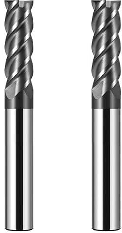 CREEYA Fresa de Metal Duro 8mm, 4 Dientes/Flautas CNC, HRC 55, Negro AlTiN Revestimiento, Para Acero Metal Madera Plásticos