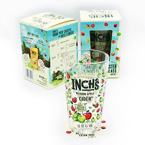 Strength & Honour | 2 x Inch's Apple Cider Pint Glass 20oz Gift Box Perfect for Home Bar Pub