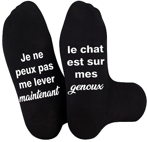 Merclix Chaussettes Chat Homme Chaussettes Rigolote 43-46 Humour Idee Cadeau Humoristique Original Pour Anniversaire Noel