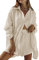 Sovoyontee Damen 2-Teiliges Langarm Loungewear Shorts Set Lounge Sweatsuit Lässiger Trainingsanzug Schlafanzug Aprikose S