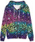 Uourmeti Kapuzenjacke mit Reißverschluss für Damen, Teenager, Mädchen, Herbst-Sweatshirt, Größe XS-5XL, Regenbogen-Leopardenmuster, XXL