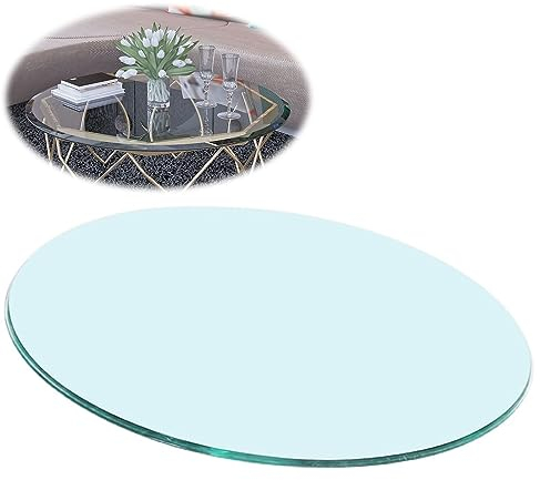 SAGIDAR Mesa Comedor Cristal, Vidrio Templado, para Mesa De Comedor De Cristal, Tablero De Cristal para Mesa Redonda, Mesa Redonda De Vidrio Templado Transparente, 35CM 55CM 68CM 80CM 100CM