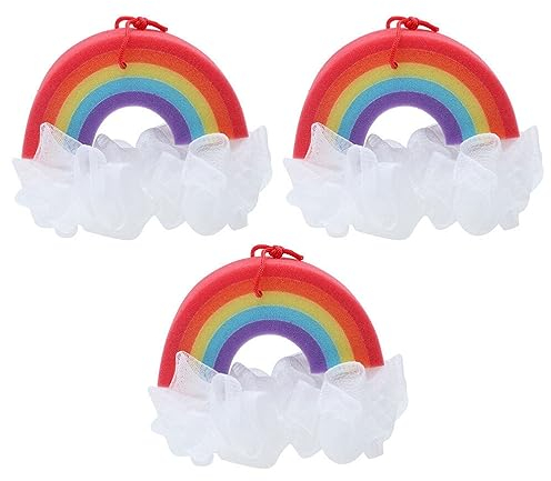 ABOOFAN 6 Stk Regenbogen-körperbürste Badekugeln Blasenbildendes Badetuch Angenehme Badeblumen Peeling-tools Körperwäscher Bad Luffa Body Scrubber-netz Schwamm Badeprodukte Modellieren