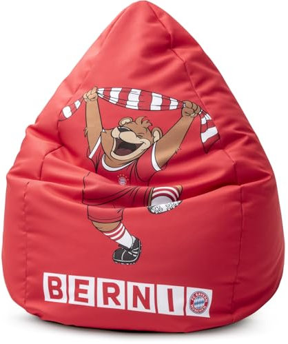 MAGMA Sitting Point FC Bayern München Sitzsack 220L VIP - Bernie, 70x110 cm, robust und reißfest, Füllung aus 100% Qualitäts-EPS, EPS Safety Lock System, Made in Germany, rot