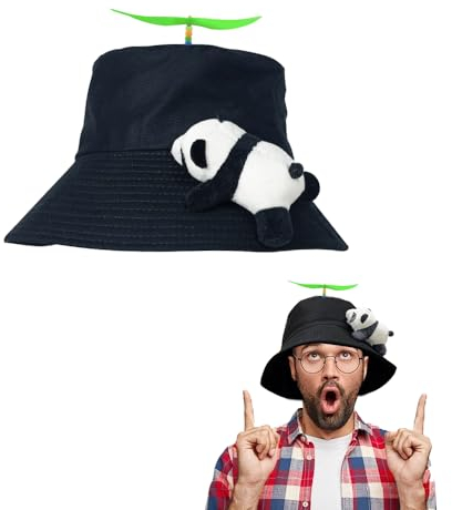 SIEBOLD Gorra Helice,Sombrero de Hélice Sombrero de Pescador Helicóptero Hélice Gorras de Panda Sombrero Colorido con hélice Fluorescente para Apto para Adulto y niño(58cm)