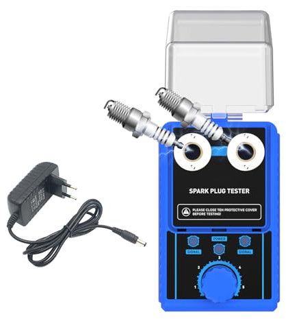 KFZ Zündkerzen Prüfgerät Zündkerzen Tester 220V Einstellbare Zwei-Loch Zündkerzenprüfgerät Auto mit Schutzhülle (H80)