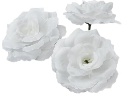 Anevous 40 Stück Künstliche Blumenköpfe, Kunstblumen Blütenköpfe Blumen Rosen Köpfe, Fake Rosen kunstblume Deko Blumen Köpfe für DIY Hochzeit Party Deko Muttertag, Zuhause Dekoration,Weiß