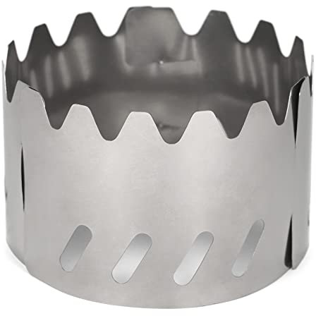 Pretfy Tragbarer Outdoor-Ultraleicht-Titan-Alkoholkocher-Rack-Windschutzscheiben-Camping-Wanderrucksack