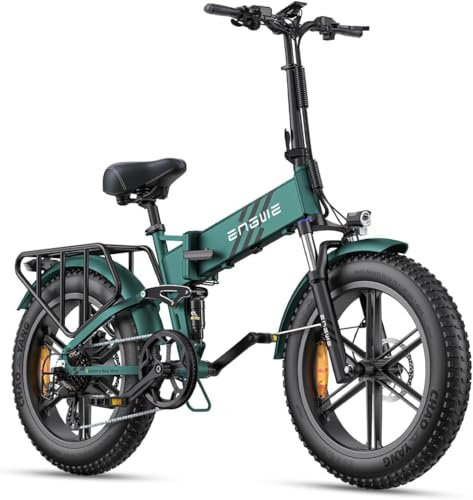 ENGWE ENGINE Electric Bicycle for Adults, 48V 16Ah Removable Battery, 20 x 4.0 Inch Fat Tyres (Green-1)