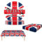 37Pcs VE Day 80th Anniversary Decorations Party Tableware,VE Day 80th Plastic Table Cloth Table Cover,Paper Plates and Napkins Serviettes,VE 80 Years Dinnerware Kit for Celebrate Party Decoration