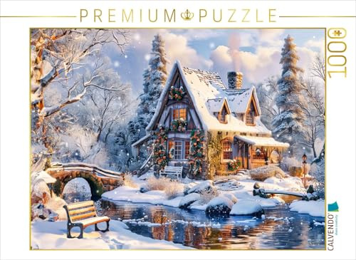Puzzle · Cottage Haus am Wasser zur Weihnachtszeit | Cottage Haus am Wasser zur Weihnachtszeit · 1000 Teile · Lege-Größe 64 × 48 cm · CALVENDO Puzzle