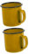 HAKIDZEL 2pcs Retro Chinese Enamel Cup with Handle Vintage Coffee Mugs Camping Tea Cups Retro Wine Cup Yellow