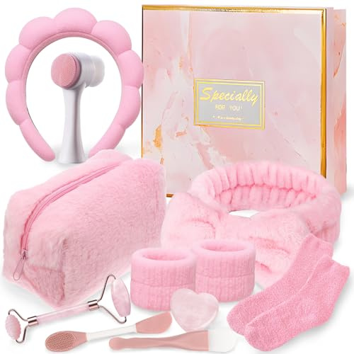 Skincare Kit,Confezione Regalo Donna per Routine Facciale,Accessori Skincare viso Completo,Kit de Limpieza Facial,Regalo Donna Originale Utile,Idee Regalo Donna Compleanno