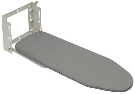 Armario para tabla de planchar montado en la pared, 91 x 30 cm, 150 ℃, 3 ajustes de altura, tabla de planchar plegable a presión, cubierta de tela extraíble, mesa de planchar montada en la pared para