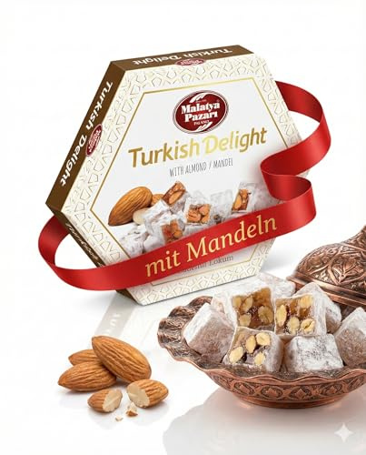 Palanci | Lokum – Vegane Süßigkeiten 250 g | Turkish Delight | Rose, Granatapfel, Pistazie, Haselnuss, Fruchtmix & Klassisch | Türkischer Honig | Jelly Fruit | Süßigkeiten (mit Mandeln)