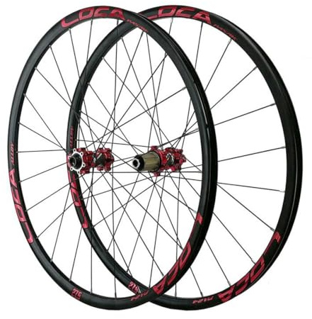 Juego de ruedas para bicicleta de montaña de 26/27.5/29, llanta MTB de 24 radios, freno de disco delantero y trasero, eje pasante de 100/142 mm, buje de tiro recto de 360 clics, para cassette de 7-1