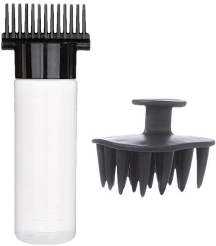 Applikatorflasche Für Haarwurzeln Kopfhaut Massagegerät | 180ml Multifunktionale Kopfhautöl-Applikatorflasche mit Kamm für Mädchen und Frauen, für Haarfärbemittel, Kopfhautpflege,