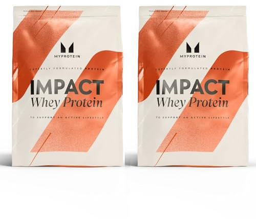 Myprotein Impact Whey Protein– Vanille – 2er Set (2 x 900 g, gesamt 1800 g) | 60 Portionen | Doppelpack Vorteilspack | Bis zu 23 g Protein pro Portion + BCAAs