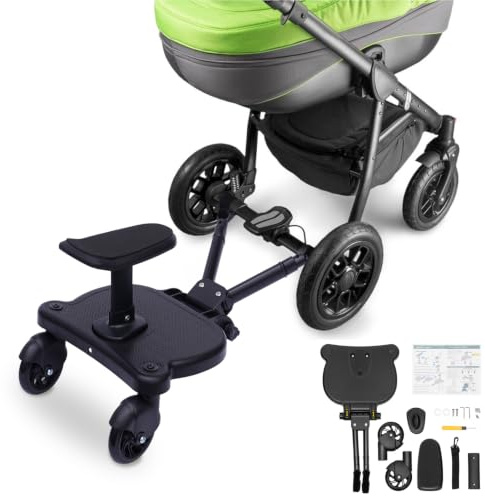 Universal Buggy Board Kiddy Boards, Buggyboard med säte, 25 kg lastkapacitet