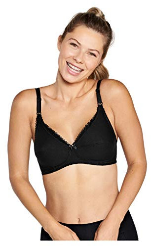 Naturana Women's Cotton Nursing Full Cup Everyday Bra , Black, 36D UK (80D EU)