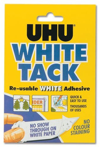 UHU White Tack Mastic Adhesive Non-staining Handy Pack Ref 2633 [Pack 12]