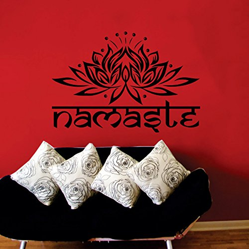 Wandtattoo Ornament Indisch Yoga Namaste Lotus Blume Vinyl Schlafzimmer Wandtattoo Wandsticker Wandbilder