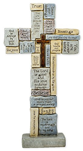 Roman Giftware Inc., Inspirational Crosswords Collection, 12.5 H Crossword Table Cross,Religious, Inspirational, Durable (6x1x12)