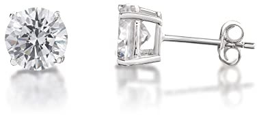 inSCINTILLE Lucciole Orecchini Punto Luce in Argento 925 Rodiato con Zirconia Cubica (Bianco, 0.20 cm)
