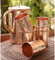 Terashopee Ayurvedischer Kupfer-Wasserkrug – Set mit 6 Wassergläsern und 1 Krug – Kapazität 1,6 Liter