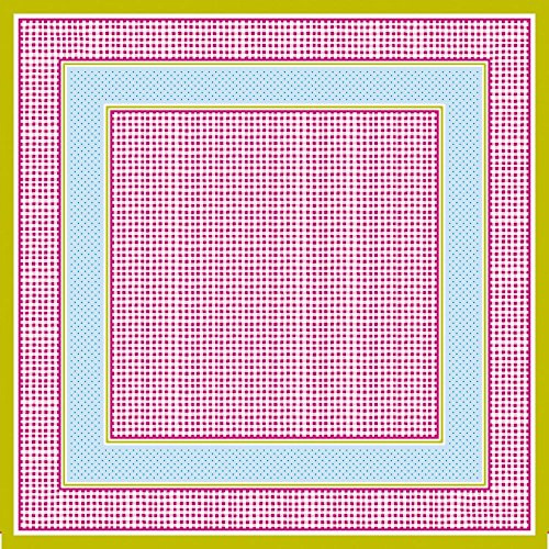 Sovie Home Tischdecke Mary in Rosa aus Linclass® Airlaid, 80 x 80 cm, 1 Stück – Einweg-Mitteldecke mit Karomuster in Rosa und blauen Punkten – ideal für Tischdekoration & Feier