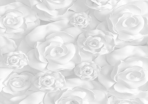 decomonkey Fototapete Blumen 400x280 cm XL Tapete Fototapeten Vlies Tapeten Vliestapete Wandtapete moderne Wandbild Wand Schlafzimmer Wohnzimmer 3d Effekt
