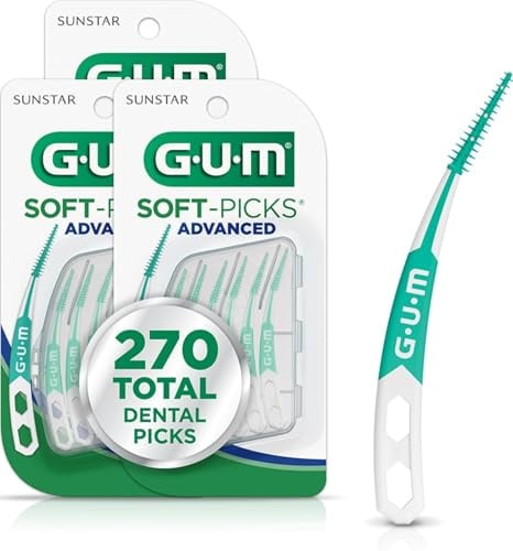 GUM-6505A Soft-Picks Advanced Dental Picks, 90 Count (Pack of 3)