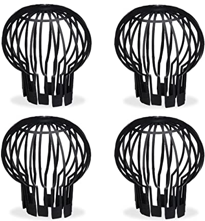 Relaxdays Filtro grondaia, Confezione da 12, plastica, Filtro di Protezione, Flusso d'Acqua, Diametro 13 cm, Nero