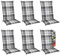 Beautissu 6er Set Hochlehner Auflagen Set Gartenstühle 120x50 cm Polster Blau Kariert – 6cm Dicke Polsterauflage Bequem, rutschfest & UV-Lichtecht 5 – Stuhlkissen Sitzauflage – Sunny BK