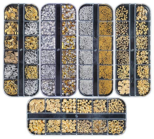 Ranvi 3000 Stück (5 Schachteln) Nail Art Strass Set Nail Ornaments Style1