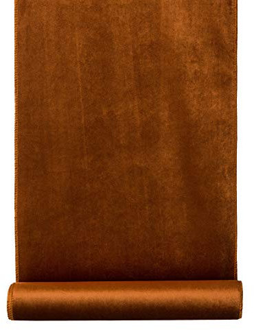 Tischläufer, 1 Rolle Samt, 1,8m x 35cm, BRAUN-ROST. Dekostoff, Tischband, Tischdeko