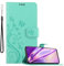 cadorabo Coque pour Samsung Galaxy S10 5G en Turquoise Floral – Housse Protection en Design de Fleur -Magnétique, Stand Horizontal et 3 Fentes Cartes - Portefeuille Etui Poche Folio Case Cover