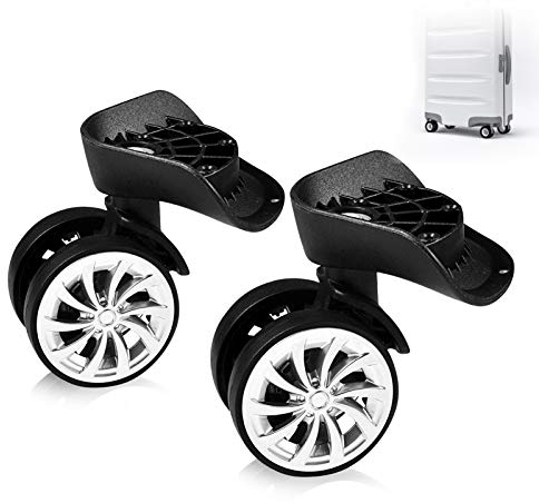 Ersatzrad Für Gepäckkoffer, 2Er Packung Schwenkräder Mit Kunststofflagerung, Universelle Lenkrollen Trolley Koffer Reisegepäck Robustes Reparatur Set Reisen Und Geschäftsreisen (Schwarz)