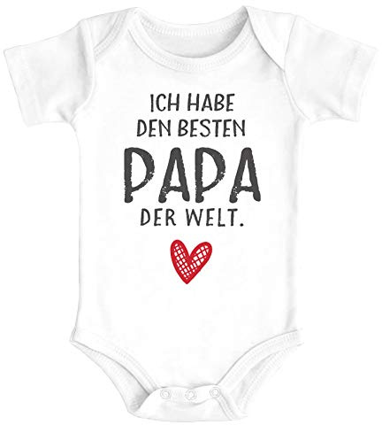MoonWorks® Baby Body mit Spruch ich Habe den besten Papa der Welt Geschenk Geburtstag Bio-Baumwolle Jungen & Mädchen