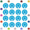Acclaim Lawn Bowls Identification Stickers Markers Standard 5.5 cm Diameter 4 Full Sets Of 4 Self Adhesive Plain Colours (Blue)