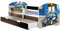 ACMA Kinderbett Jugendbett mit Einer Schublade und Matratze Wenge mit Rausfallschutz Lattenrost II 140x70 160x80 180x80 (38 Polizei, 180x80 + Bettkasten)