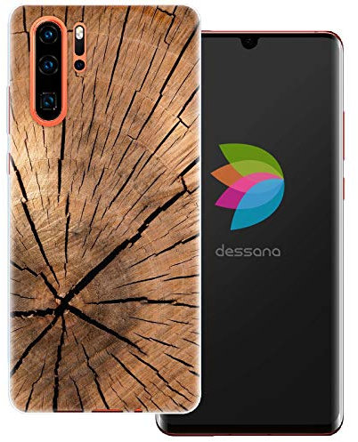 dessana Holz Maserung transparente Schutzhülle Handy Case Cover Tasche passend für Huawei P30 Pro Pinien Holz
