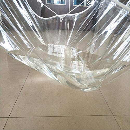 X1NGFU Wasserdicht Transparente Plane,Schwere Beanspruchung Transparente Plane,Klarsicht-Folie,0.3mm Faltbar PVC Vordächer Mit Ösen,Durchsichtig Kunststofffolie Fensterfolie (1.7x3m/5.6x9.8ft)