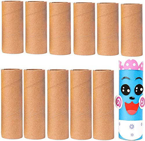 12 Stück Papprollen, Bastelrollen, Creations Bastelrollen, Mehrzweck Robust Papier Braun Bastelrollen Papierröhrchen für Kinder, DIY, Kreative Handarbeit, Klassenzimmer und Kunstprojekte (2 Stil)