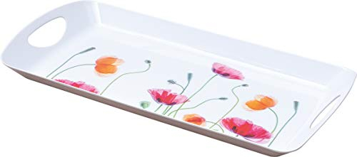 St Helens Home & Garden Melamine Serving Tray with Handles (Flowers)