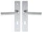 Vachette Set de Poignée de Porte sur Plaque KAZA - Version Clé L pour Porte de Chambre et de Bureau - Entraxe 195 mm - Matériau Aluminium Résistant - Garantie 10 Ans - Finition Argent