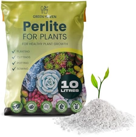 Green Haven Perlite for Plants 9L – Lightweight Horticultural Grit for Potting Mix, Rooting & Cuttings – Improves Soil Drainage, Aeration & Root Health for Indoor & Outdoor Plants